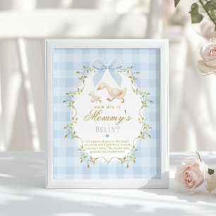 Alberner Gans Wie groß ist der Bauch Blau Gingham Poster