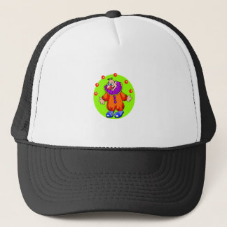 Alberner jonglierender Clown Truckerkappe