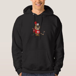 alberner kanadischer Hockey-Biber-Cartoon Hoodie