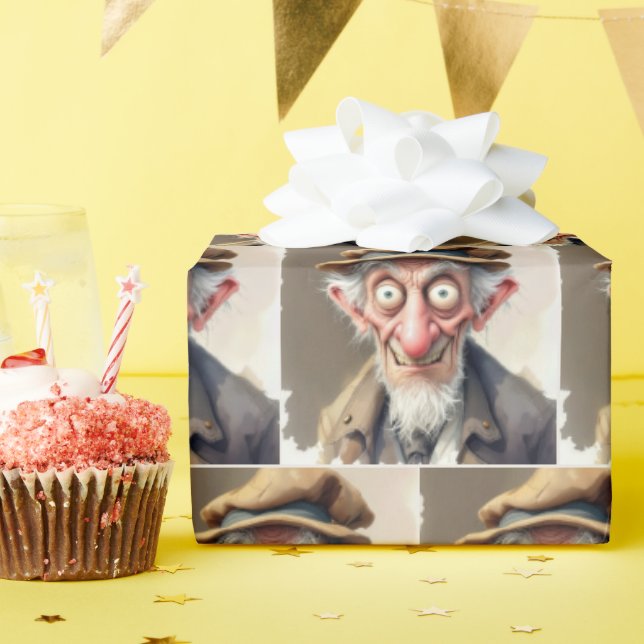 Alberner Karikaturenalter Geschenkpapier (Geburtstagsparty)