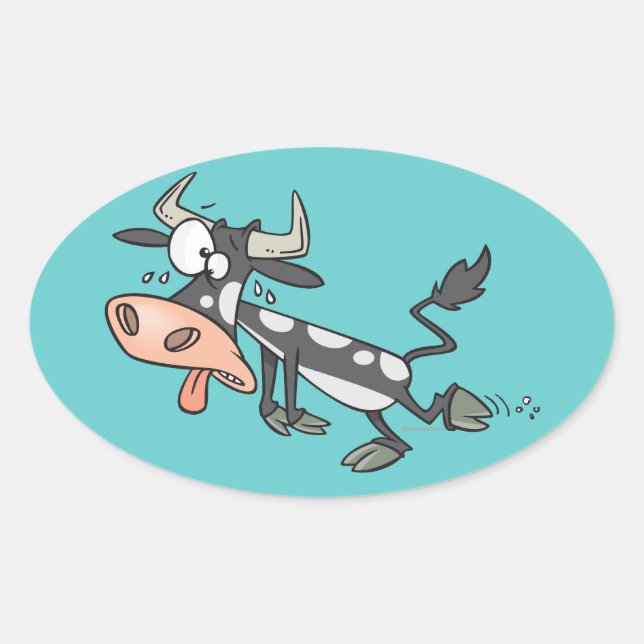 alberner Karikaturencharakter Ovaler Aufkleber (Vorderseite)