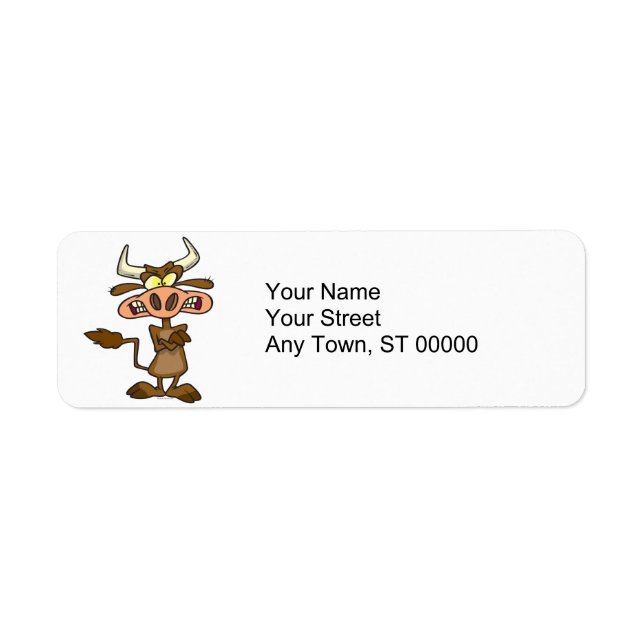 alberner lustiger, wütender Kuh-Cartoon (Vorne)