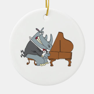 alberner Rhino-Pianist-Cartoon Keramikornament