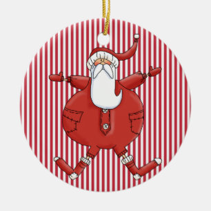 Alberner Santa on Stripe Hintergrund Keramikornament