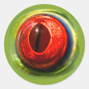 Alberner Spaß Realistischer Quirky Red Mit Augen F Runder Aufkleber