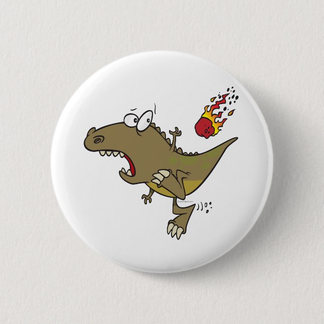 alberner T-rex-Dinosaurier-Cartoon Button (Vorderseite)