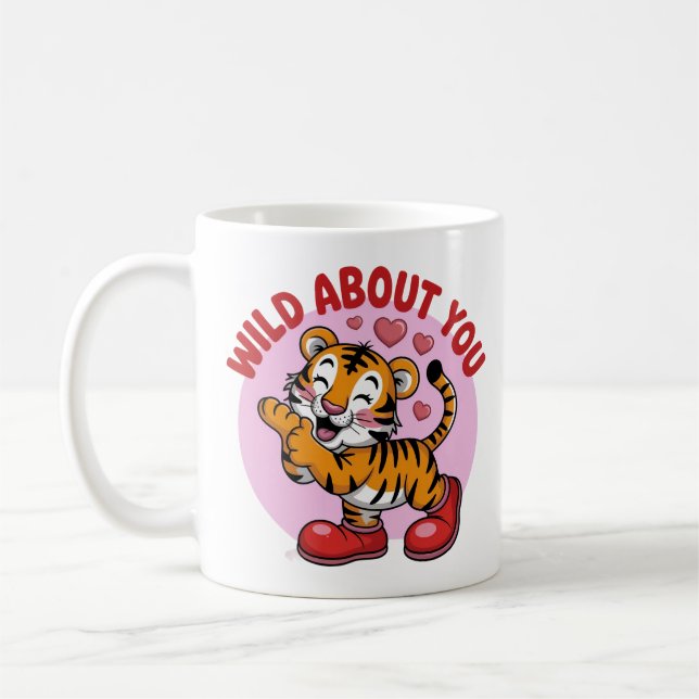 Alberner Tiger mit Riesenschuhen und Kuss Kaffeetasse (Links)