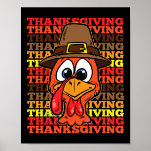 Alberner türkischer Erntedank-Tag Funny Bird Fall Poster