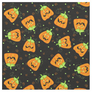 Alberner Whimsy Halloween Pumpkin auf Black Stoff