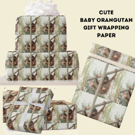 Albernes Baby Orangutan Wrapping Paper Geschenkpapier