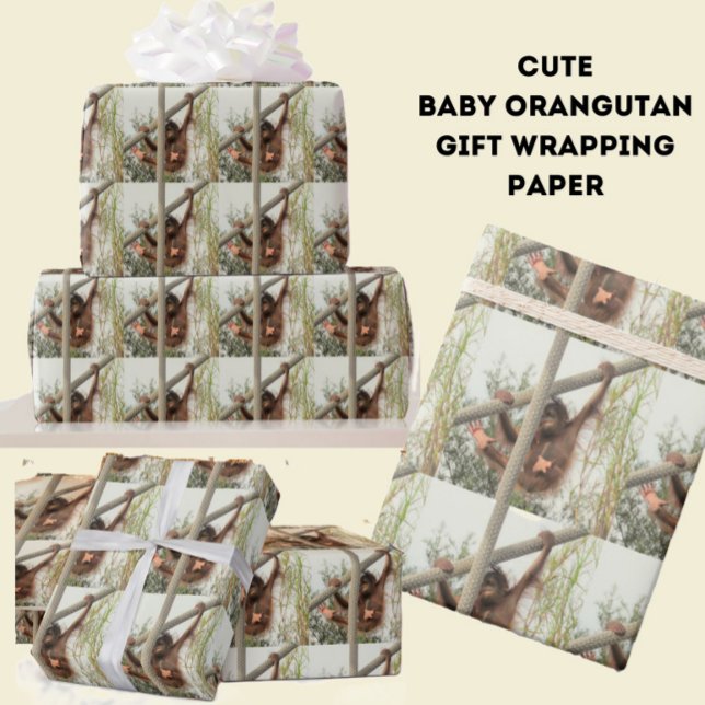 Albernes Baby Orangutan Wrapping Paper Geschenkpapier (Von Creator hochgeladen)