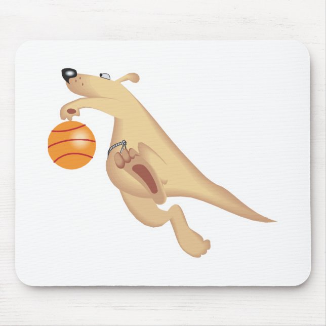 albernes Basketball spielendes Känguru Mousepad (Vorne)