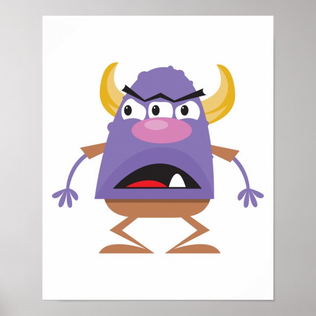 albernes Drei-mit Augen-Oger-Monster Poster (Vorne)