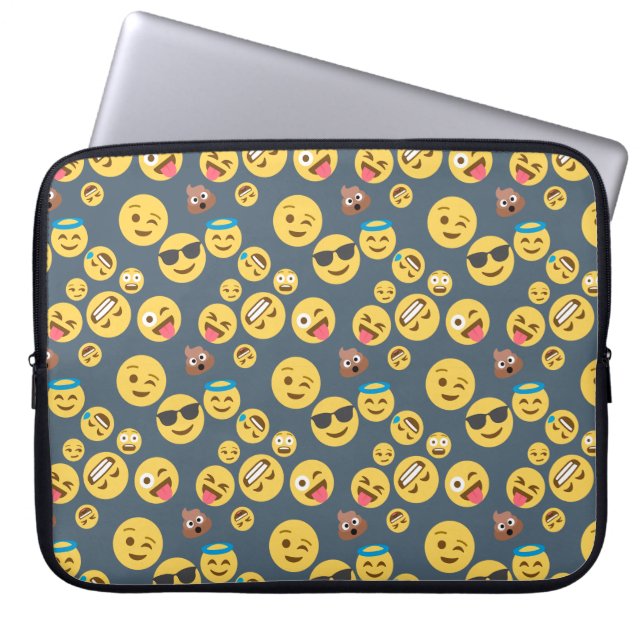 Albernes Emoji Grau-Muster Laptopschutzhülle (Vorderseite)