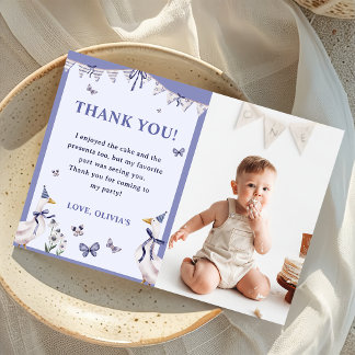 Albernes Gänse Geburtstagsparty Foto Danke Karte