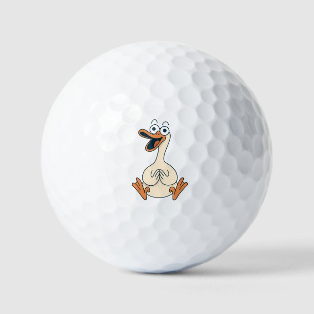 Albernes Gänse, Quirky, Witziger Cartoon Golfball (Vorderseite)