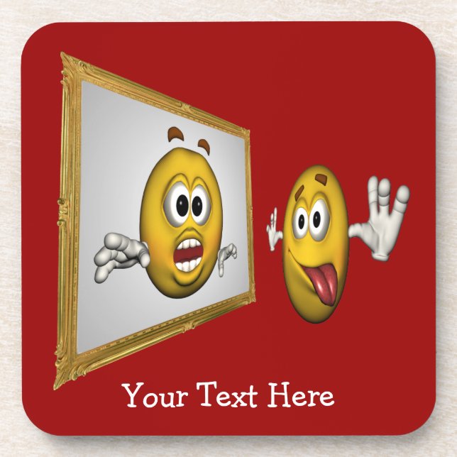 Albernes Gesicht Funny Untersetzer Set (Vorderseite)