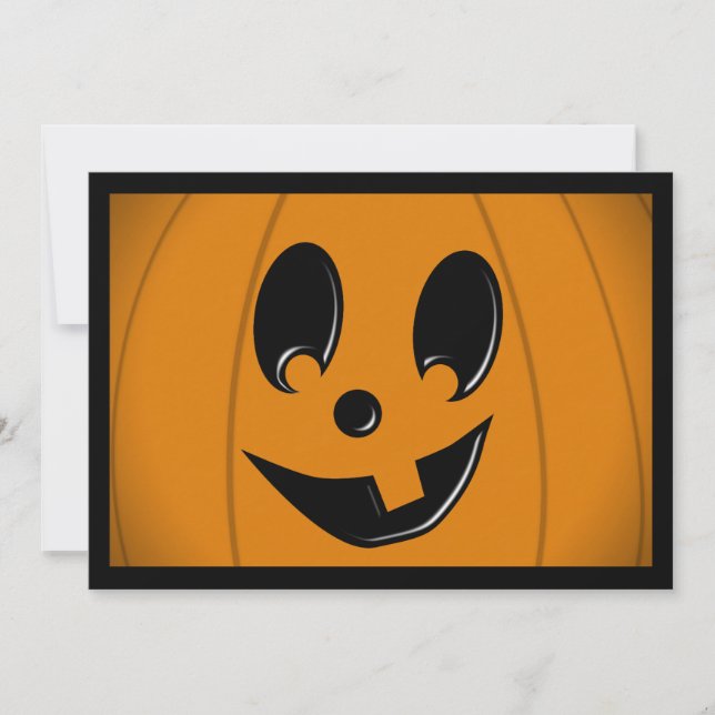 Albernes Gesicht von Jack-O-Lantern mit einem Zahn Einladung (Vorderseite)