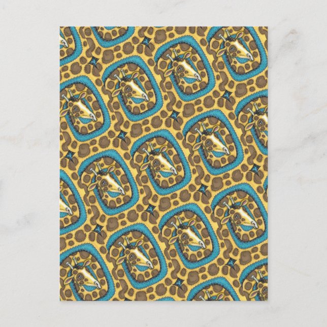 ALBERNES GIRAFFE LANGE NACKE UND SPOTS, FUNNY FOLK POSTKARTE (Vorderseite)