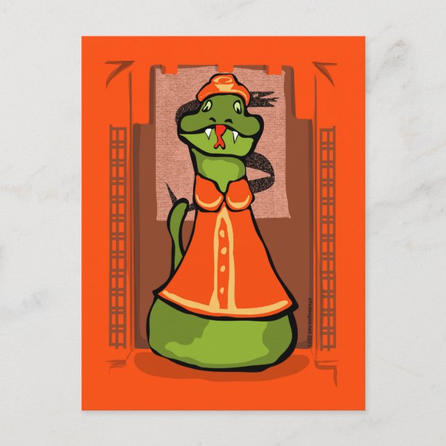 Albernes Jahr der Schlange Postkarte (Vorderseite)