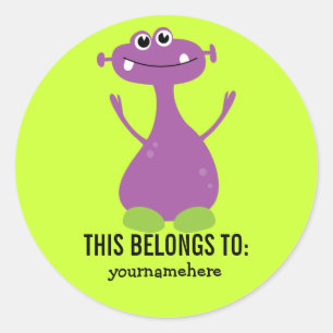 Albernes Niedliches Monster DAS GEHÖRT ZU Stickern Runder Aufkleber