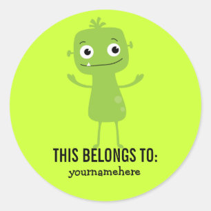 Albernes niedliches Monster DIESES GEHÖRT Runder Aufkleber