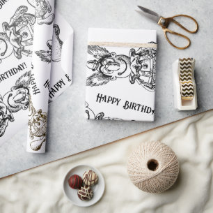 Albernes Papier zum Spaß von Schwarz und Weiß Geschenkpapier