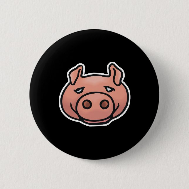 albernes Schweinegesicht Button (Vorderseite)