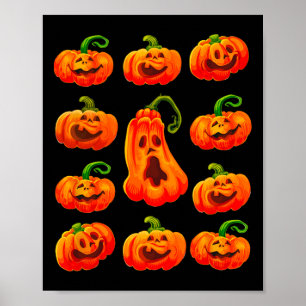 Albernes Sonnenlicht Halloween Pumpkin Gesichter S Poster