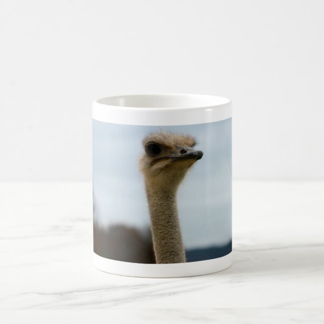 Albernes Vogel-Foto| Ostrich-Gesichts-Tier-Foto Tasse (Mittel)