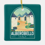 Alberobello Italien Reisen Kunst, Dichtung und Mus Keramikornament<br><div class="desc">Alberobello Vektorkunst Design. Es ist bekannt für seine trulli,  weiß gekalkten Steinhütten mit konischen Dächern.</div>
