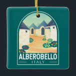 Alberobello Italien Reisen Kunst, Dichtung und Mus Keramikornament<br><div class="desc">Alberobello Vektorkunst Design. Es ist bekannt für seine trulli,  weiß gekalkten Steinhütten mit konischen Dächern.</div>