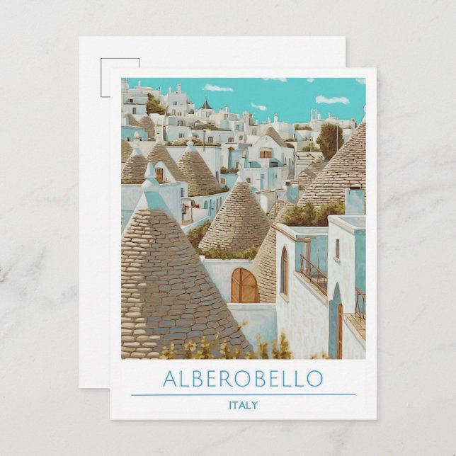 Alberobello Italien Reisen Postkarte (Vorne/Hinten)