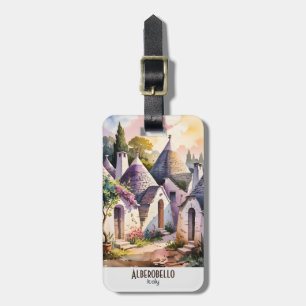 Alberobello Italien Trulli Aquarell Individueller  Gepäckanhänger