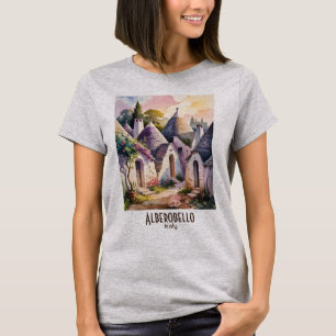 Alberobello Italien Trulli Aquarell Individueller T-Shirt