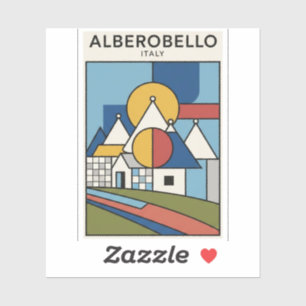 Alberobello Italien Trulli-Häuser Reise-Abstrakt Aufkleber