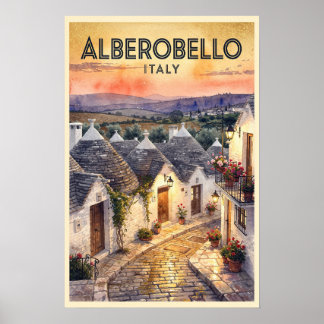 Alberobello Italien Vintage Reise Poster