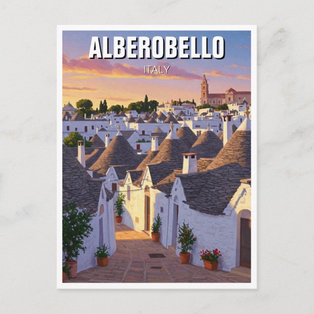 Alberobello Italy Trulli houses Travel Postkarte (Vorderseite)