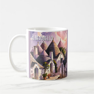 Alberobello Trulli Häuser Italien Aquarell Kaffeetasse