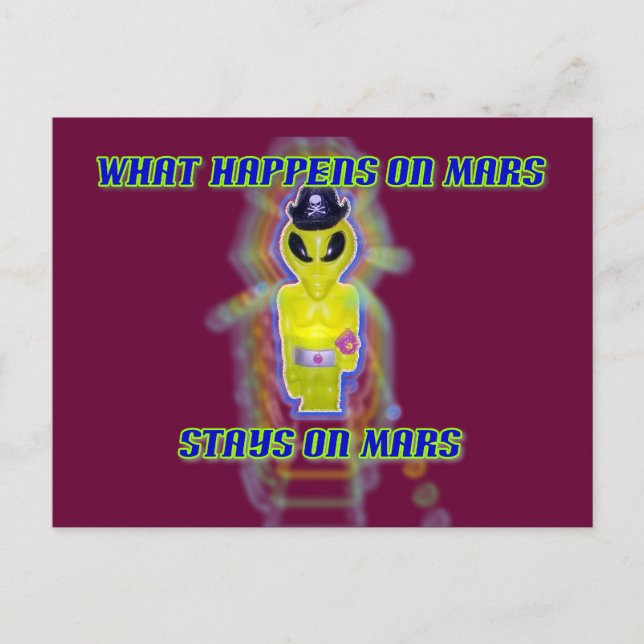 Albert Alien T-Shirt Postkarte (Vorderseite)