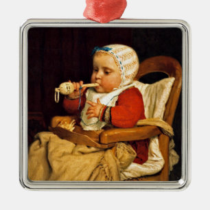Albert Anker - Der kleine Musiker Ornament Aus Metall
