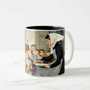 Albert Anker - Die Kinderkrippe Zweifarbige Tasse