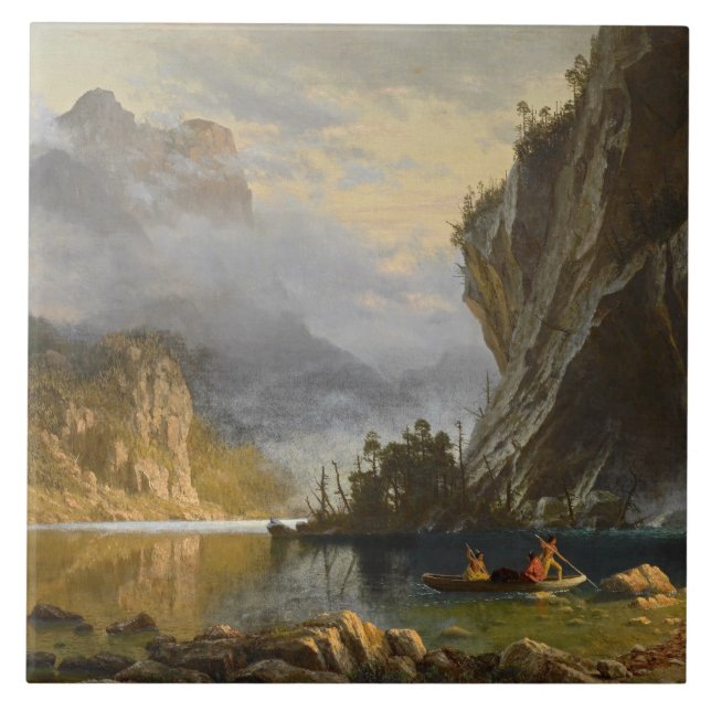 Albert Bierstadt - Amerikanischen Ureinwohner Spea Fliese (Vorderseite)