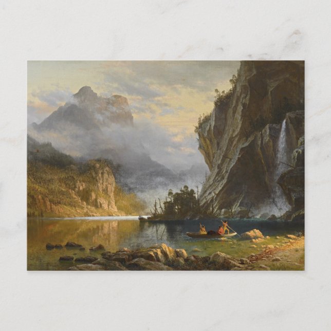 Albert Bierstadt - Amerikanischen Ureinwohner Spea Postkarte (Vorderseite)