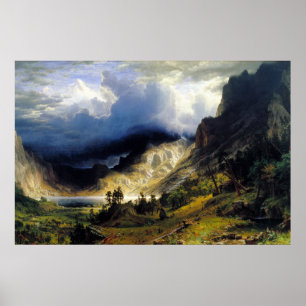Albert Bierstadt Ein Sturm im Rocky Mountains Poster