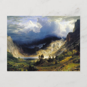 Albert Bierstadt Ein Sturm in den Rocky Mountains Postkarte