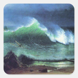 Albert Bierstadt, Emerald Sea Quadratischer Aufkleber