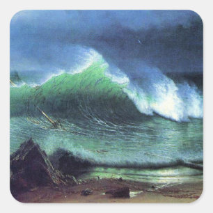 Albert Bierstadt, Emerald Sea Quadratischer Aufkleber