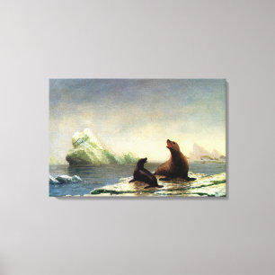 Albert-Bierstadt-Gemälde, Robben, Leinwanddruck