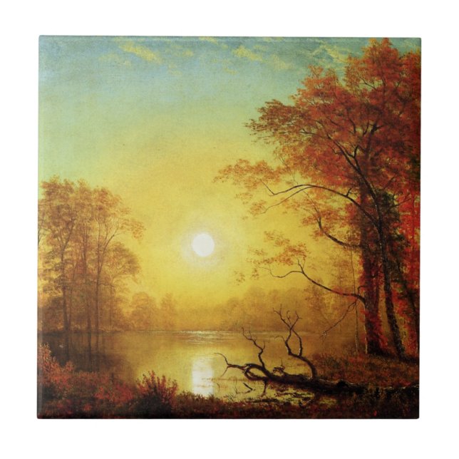 Albert-Bierstadt-Gemälde, Sonnenaufgang, Fliese (Vorderseite)